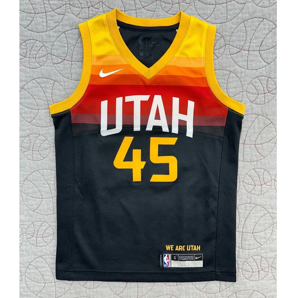 Nike Basketball Jersey Black Utah Jazz Donovan Mitchell / Boys Small